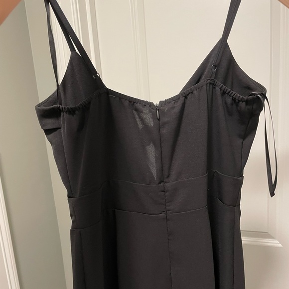 she + sky size S black pleated jumpsuit with tie-front - Picture 6 of 6
